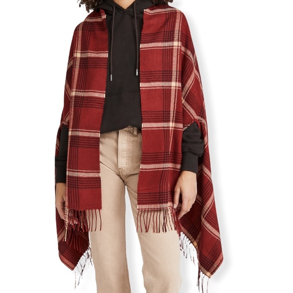 ⭐️HOST PICK⭐️ Plaid Cape Scarf - Picture 2 of 9